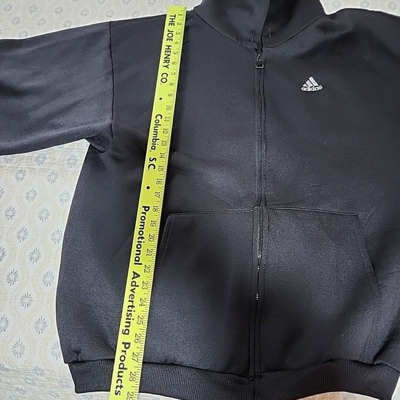 VTG 90's EUC Adidas Hoodie Mens Large Must‎ Have 3 Stripes Full Zip Sweatshirt - Picture 12 of 13